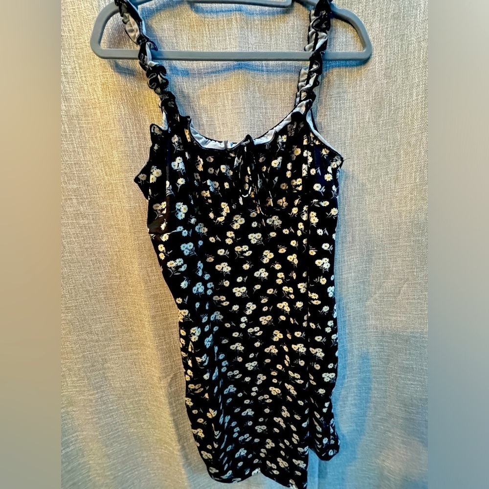 SHEIN Curve 2XL black and yellow Sunflower dress/ sun dress  spaghetti strap